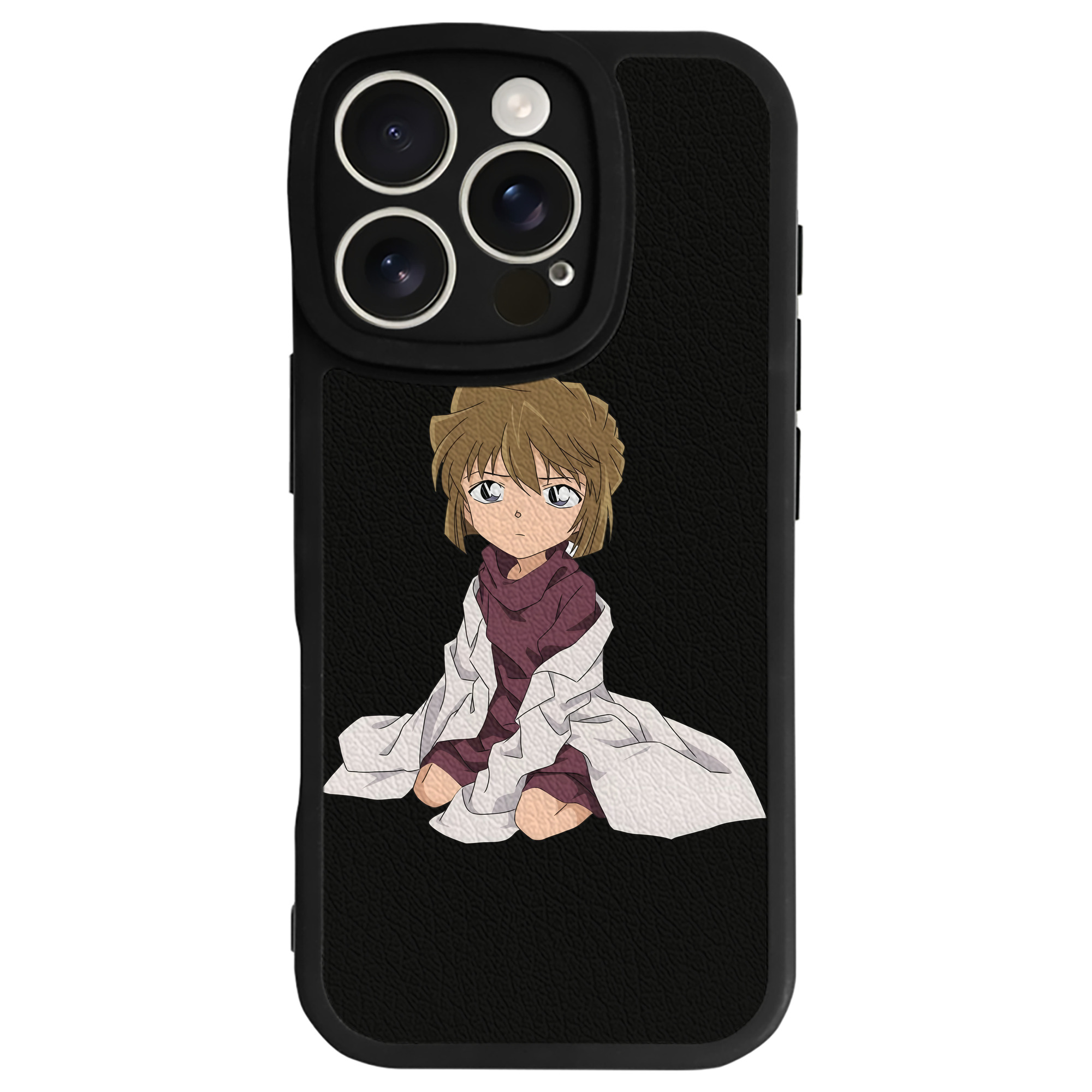 （画像用） 名探偵コナン 灰原 哀 はいばら あい Detective Conan Anita Hailey、Vi Graythorn Haibara Ai 【iPhone 16シリーズ対応】シリコンスマホケース（レザー調） 材質：シリコン